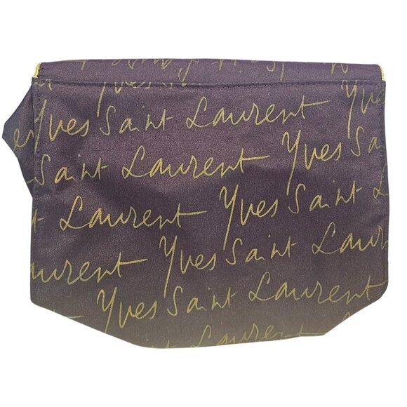 Yves Saint Laurent YSL Parfums Makeup Cosmetic Bag Toiletry Travel Pouch Purple - Picture 2 of 9